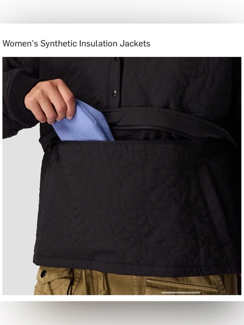 Stoic Daisy Quilted Synthetic Insulation Jacket Black Womens , Medium